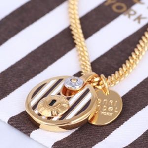 NEW Henri Bendel Lock Medal Charm Necklace